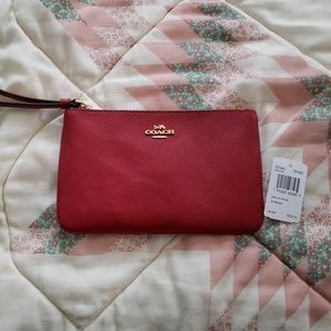 Large Coach wristlet Dark Red